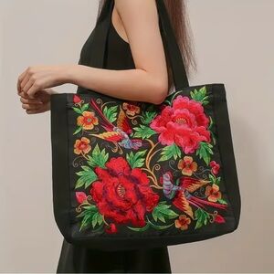 New Floral Embroidered shoulder Tote Bag